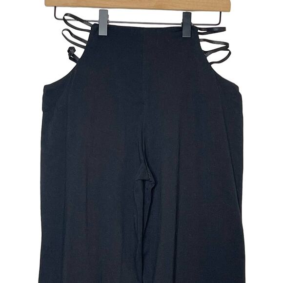 Princess Polly Flare Pants Size 6 Black Stretchy Strappy Waist Euphoria Stretch - Picture 6 of 10